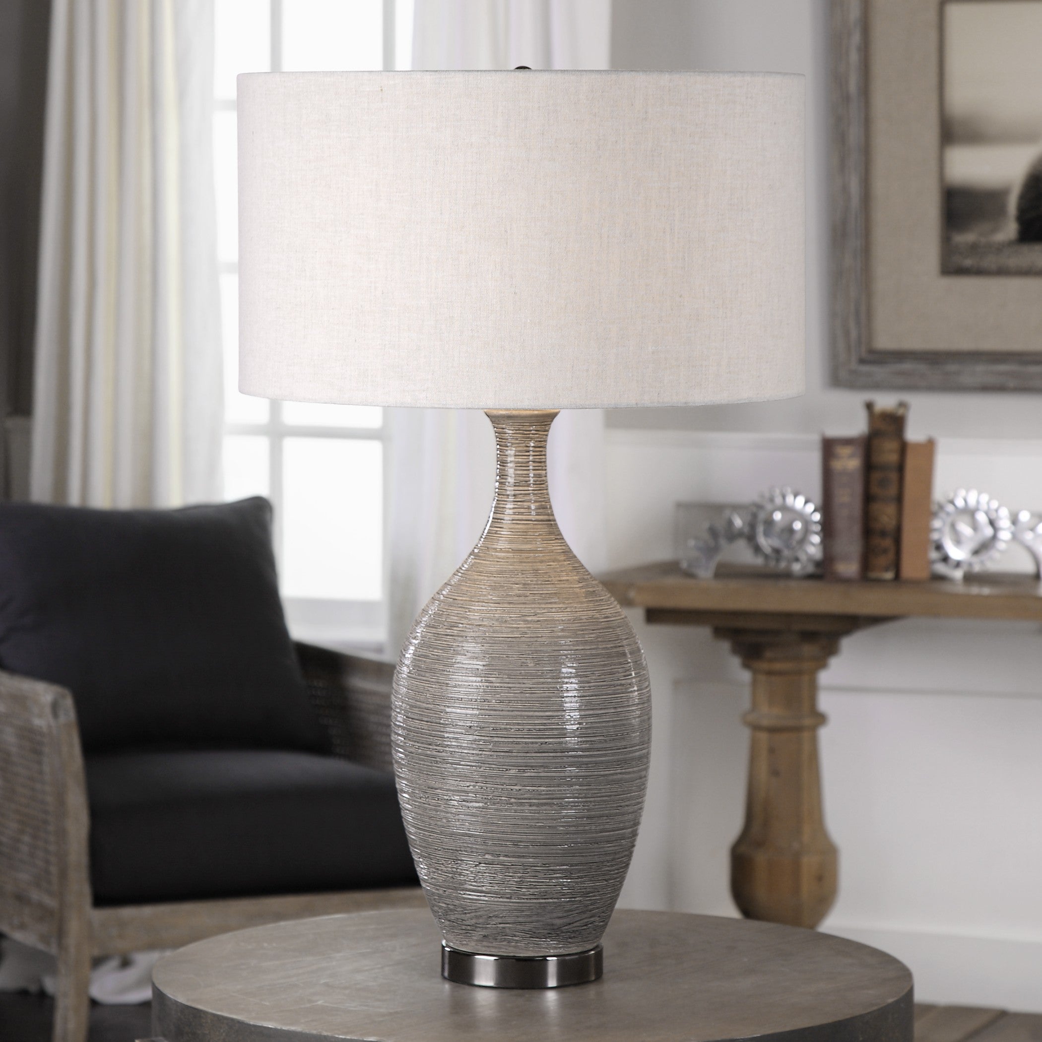 Dinah Gray Textured Table Lamp by Uttermost