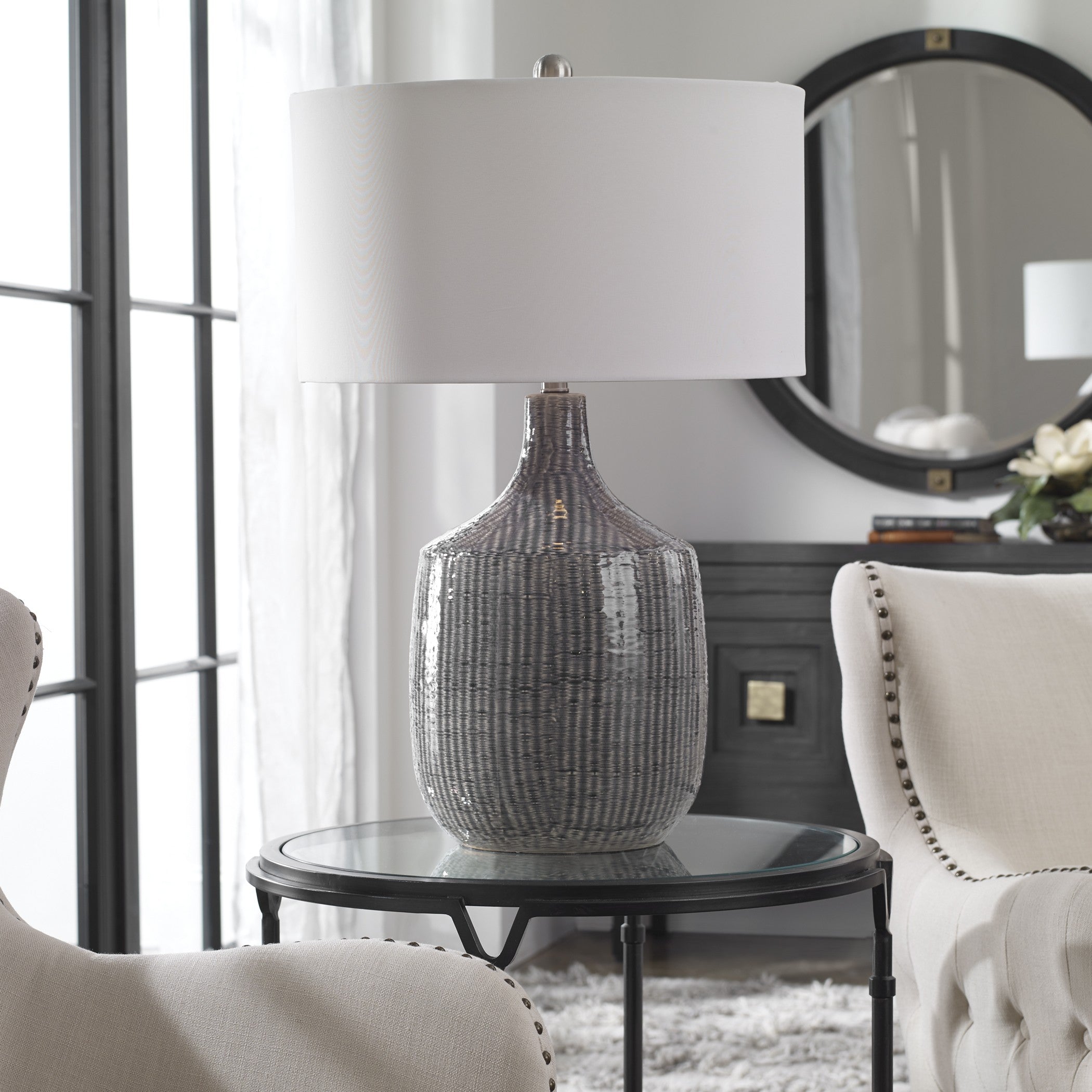 Felipe Distressed Gray Table Lamp by Uttermost