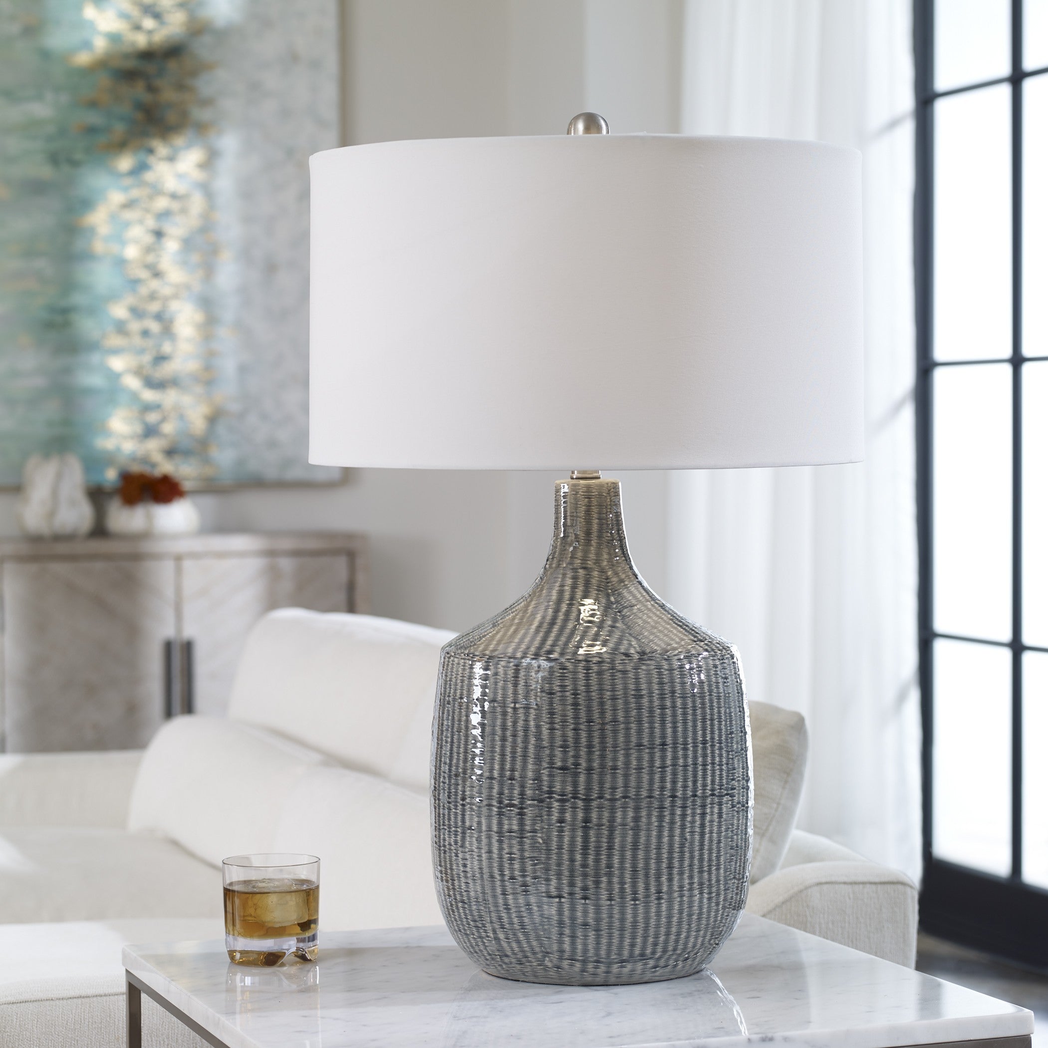Felipe Distressed Gray Table Lamp by Uttermost