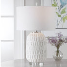 Caelina Textured White Table Lamp by Uttermost