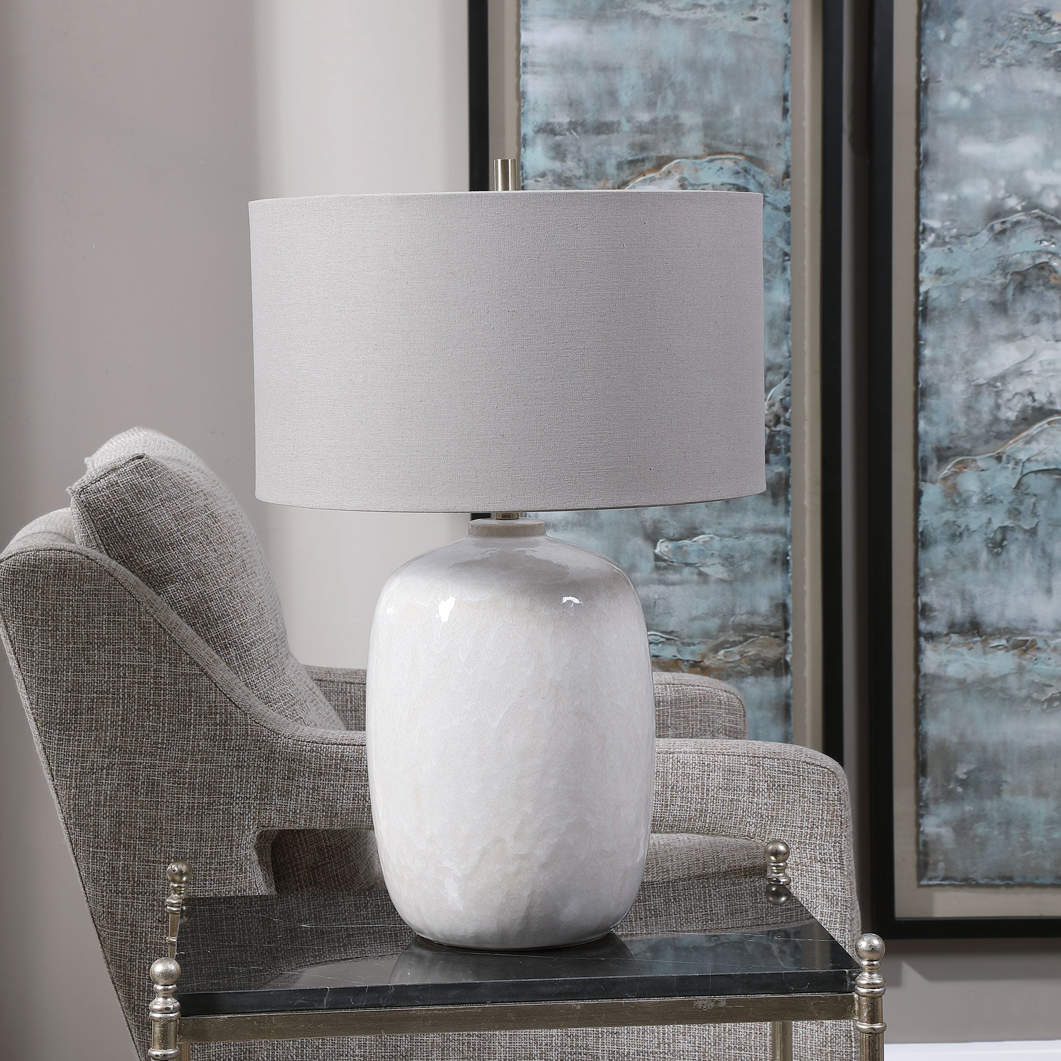 Winterscape White Glaze Table Lamp by Uttermost