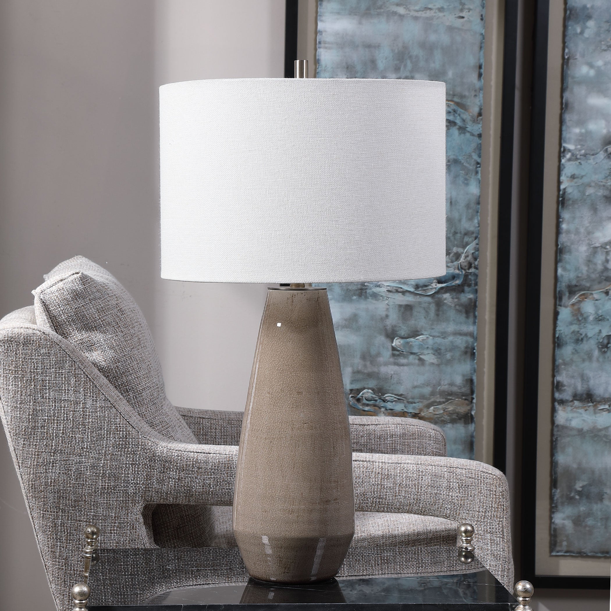 Volterra Taupe-Gray Table Lamp by Uttermost
