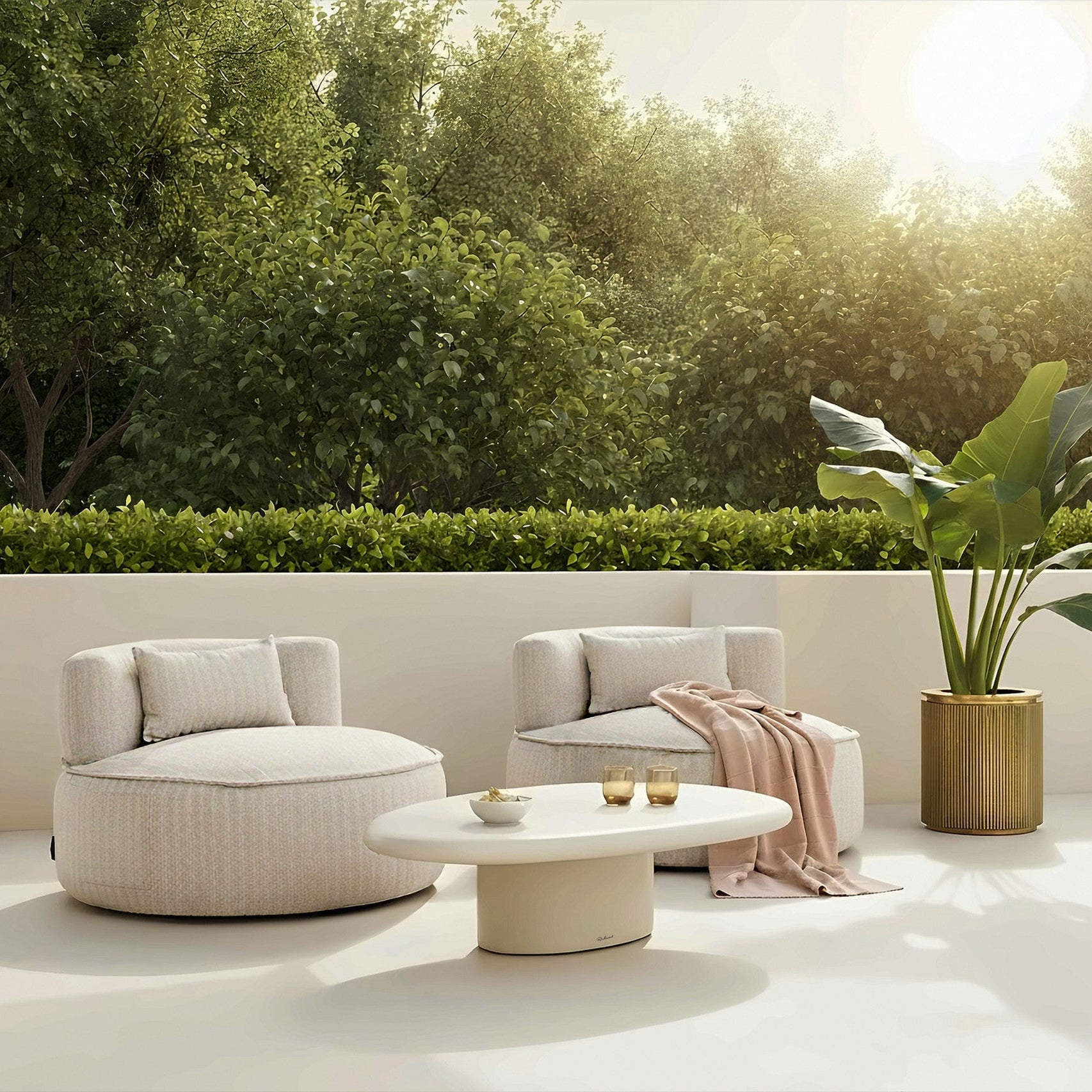 Urban Bloom Sandstone Outdoor Coffee Table by Richmond Interiors