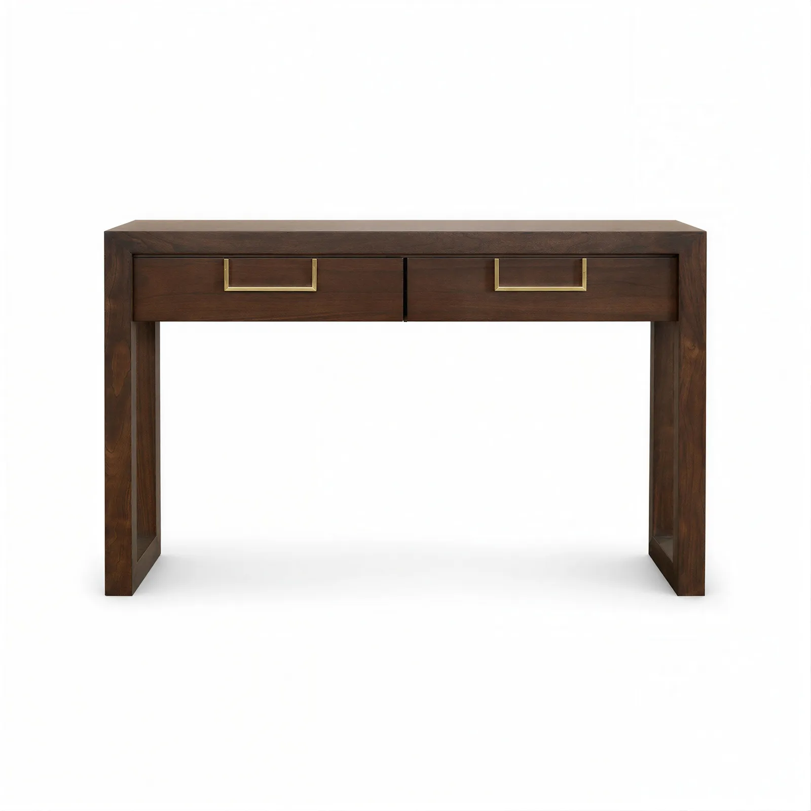 Lucca Walnut & Brass Console Table by Berkeley Designs