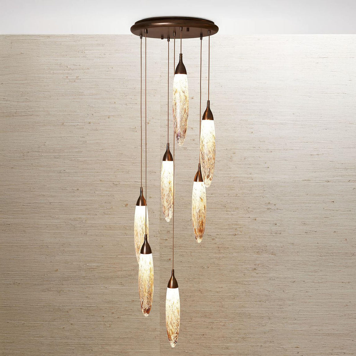 Lunar Drops 7 Light LED Pendant by Uttermost