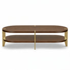 Malibu Coffee Table Walnut Wood Veneer & Brass Frame Berkeley Designs