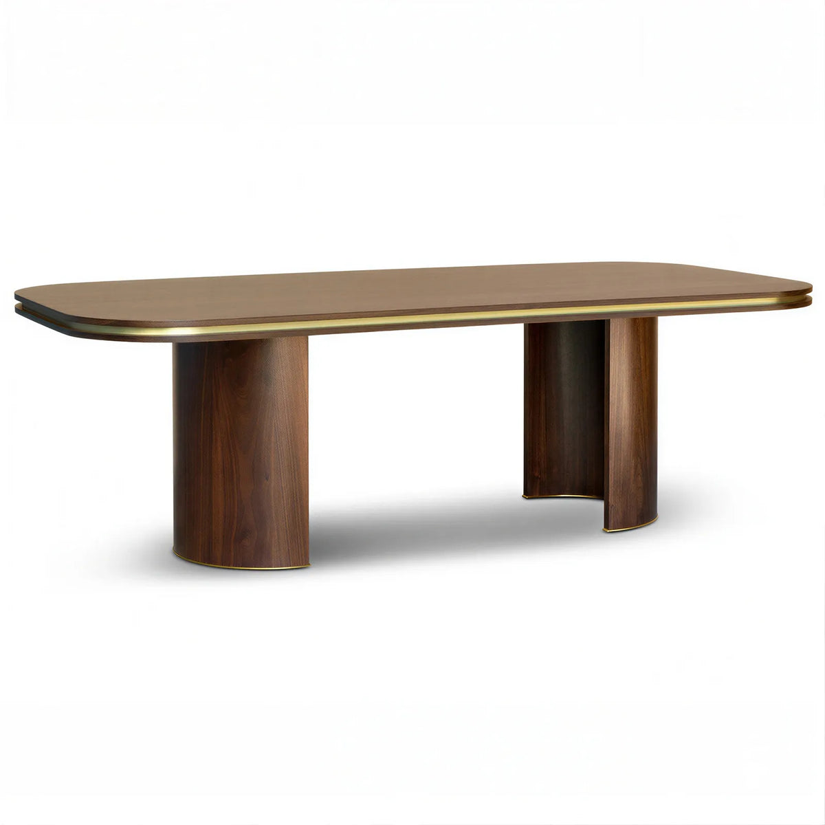 Malibu Dining Table in Natrual Walnut and Brass - 240 cm Berkeley Designs