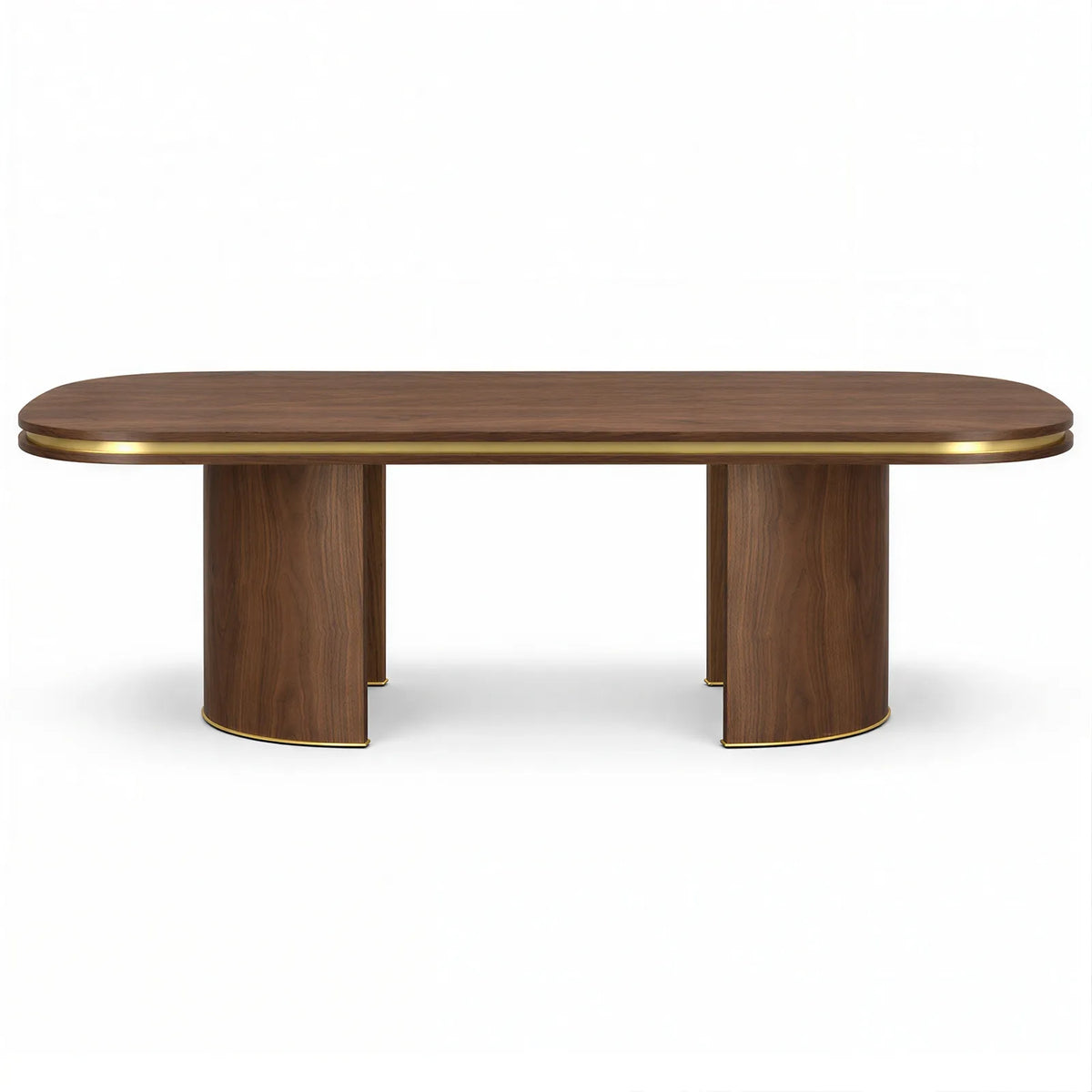 Malibu Dining Table in Natrual Walnut and Brass - 240 cm Berkeley Designs