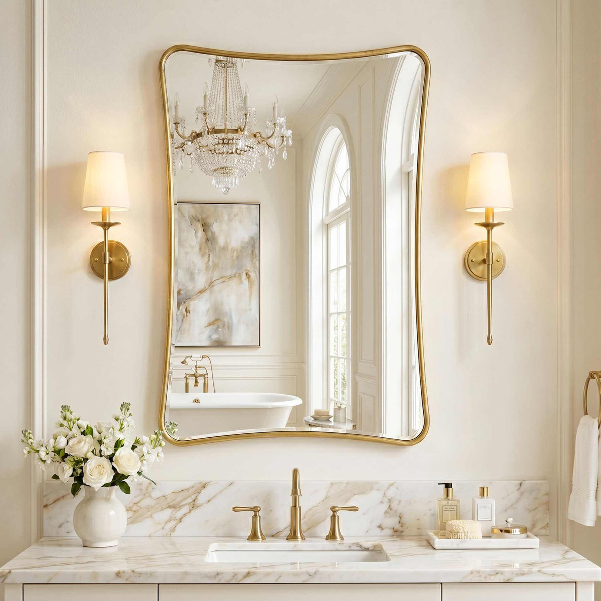 Marianne Mirror in Gold Leaf Keiichi
