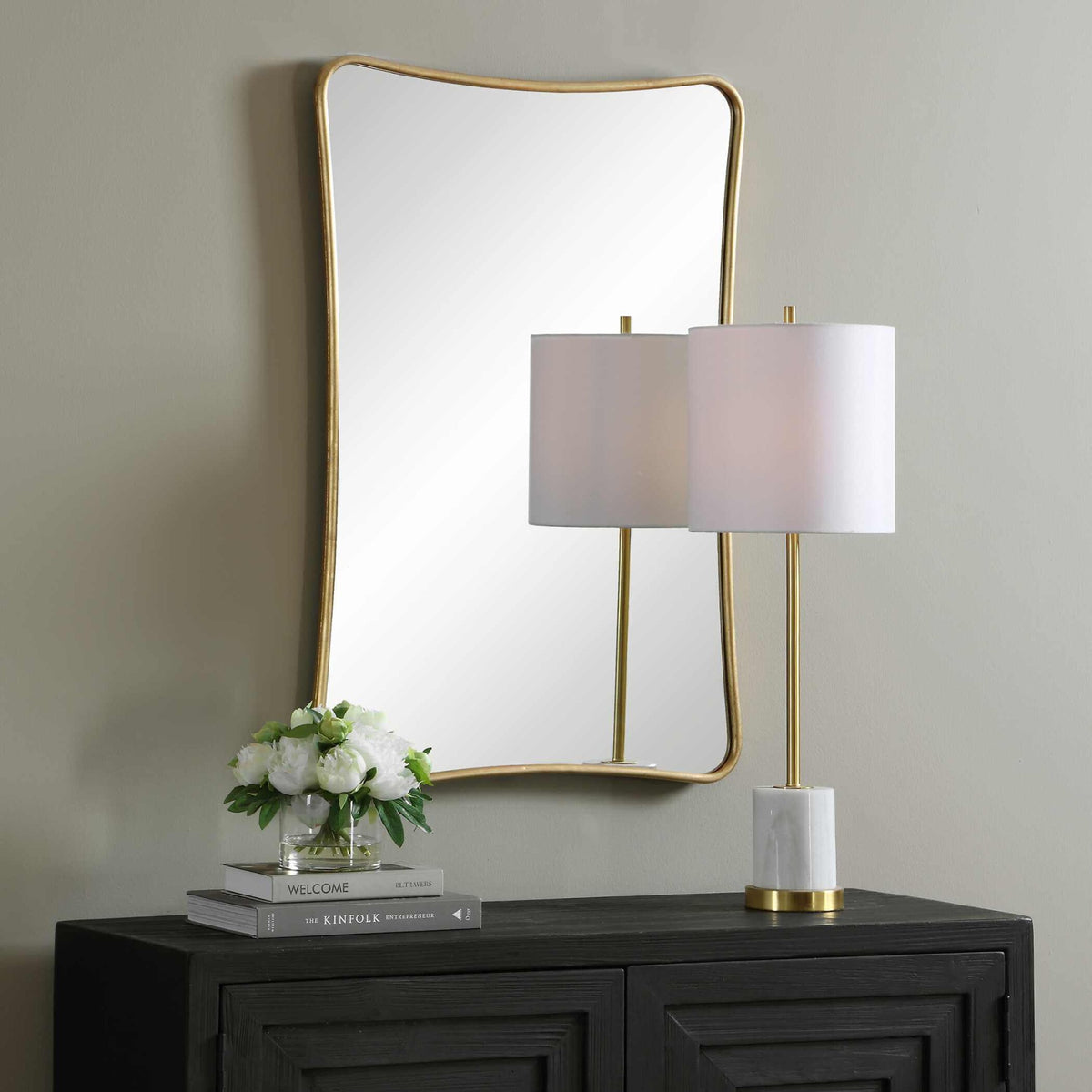 Marianne Mirror in Gold Leaf Keiichi