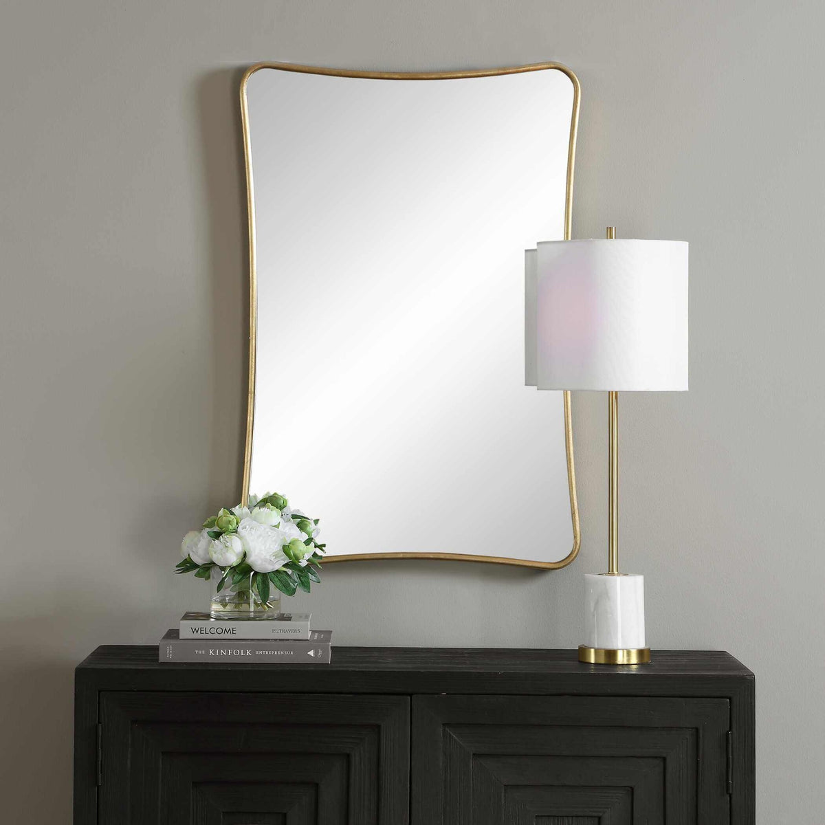 Marianne Mirror in Gold Leaf Keiichi