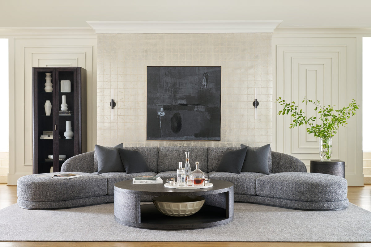 Maxwell Round Coffee Table Large Dark by Theodore Alexander