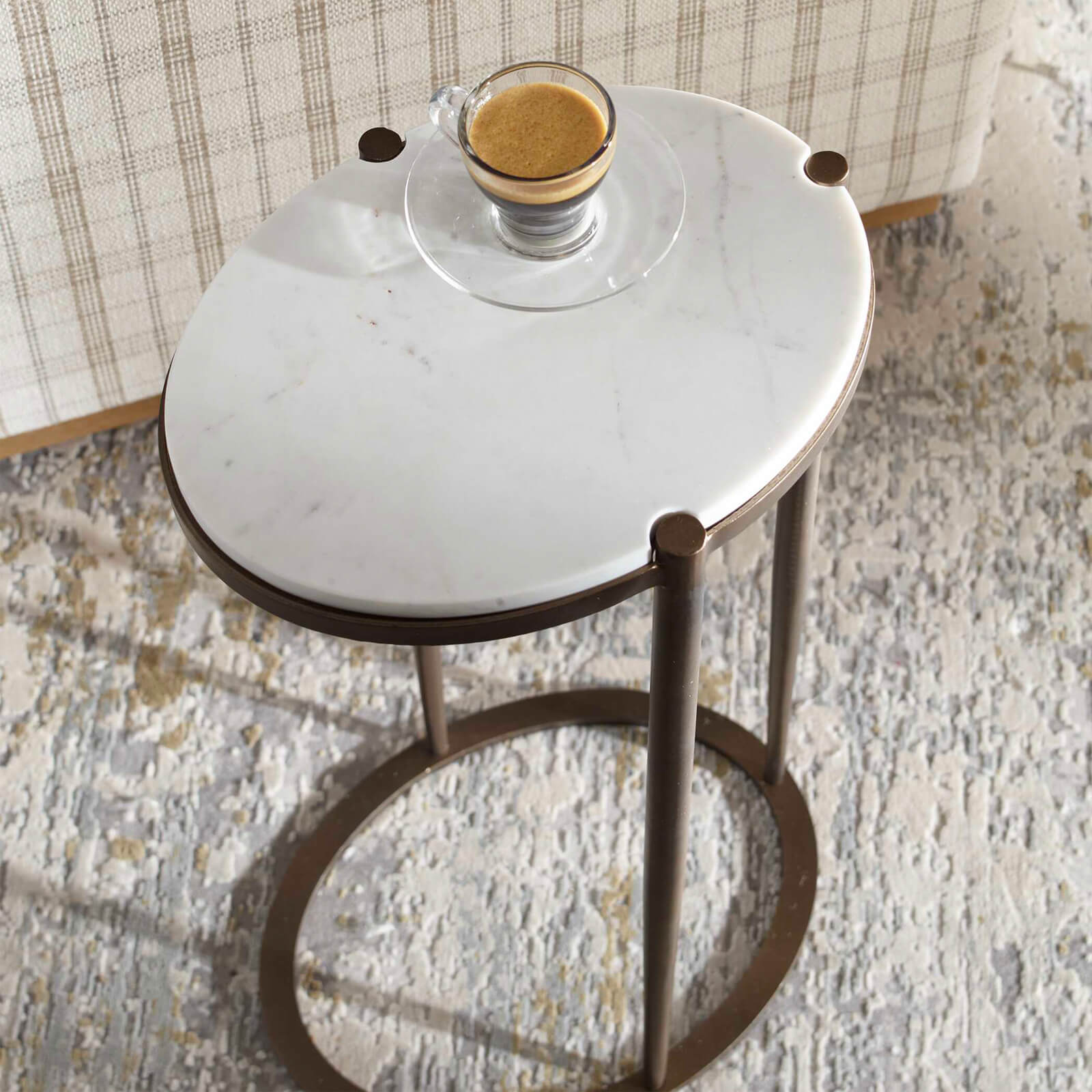 Mercier Round Marble Side Table by Uttermost