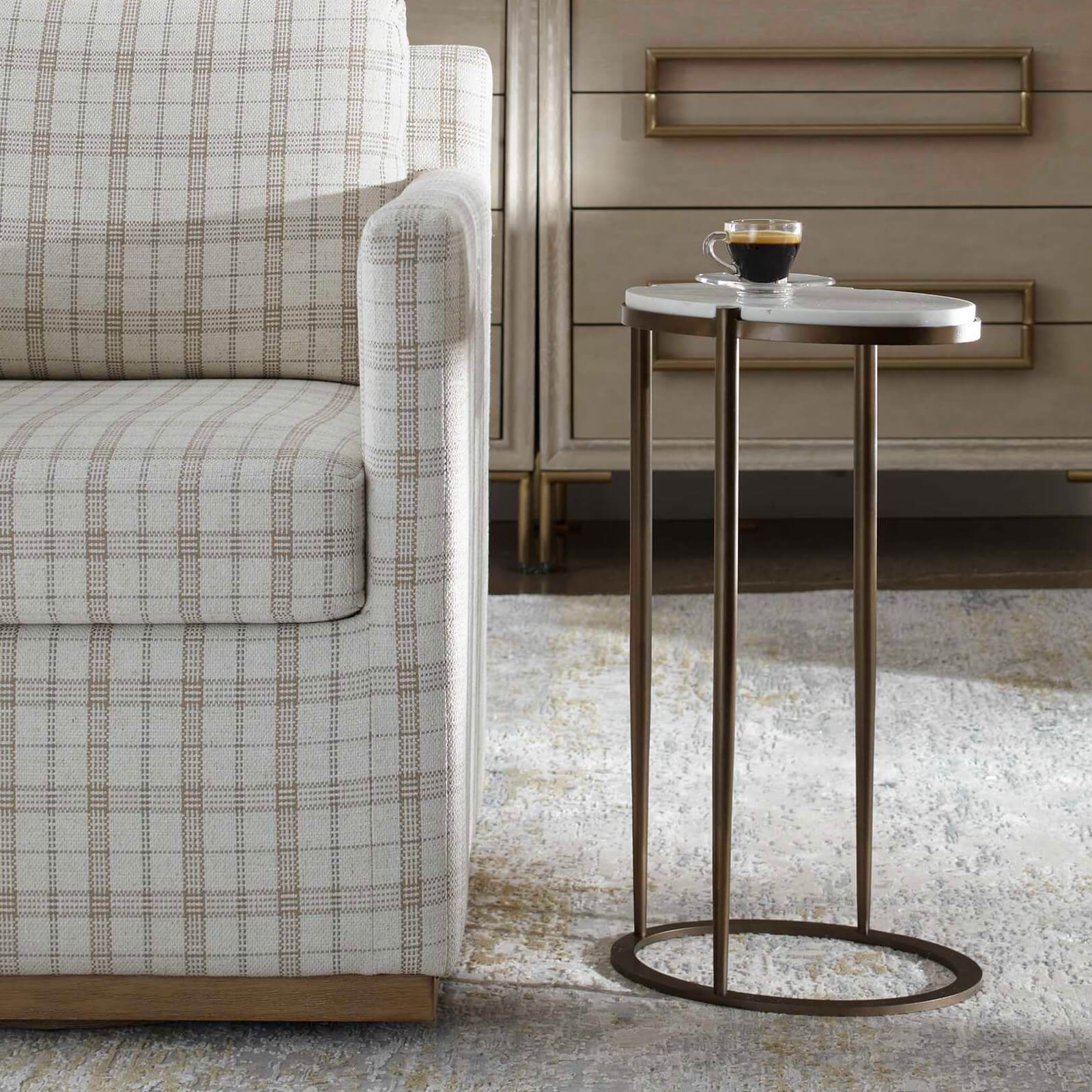 Mercier Round Marble Side Table by Uttermost
