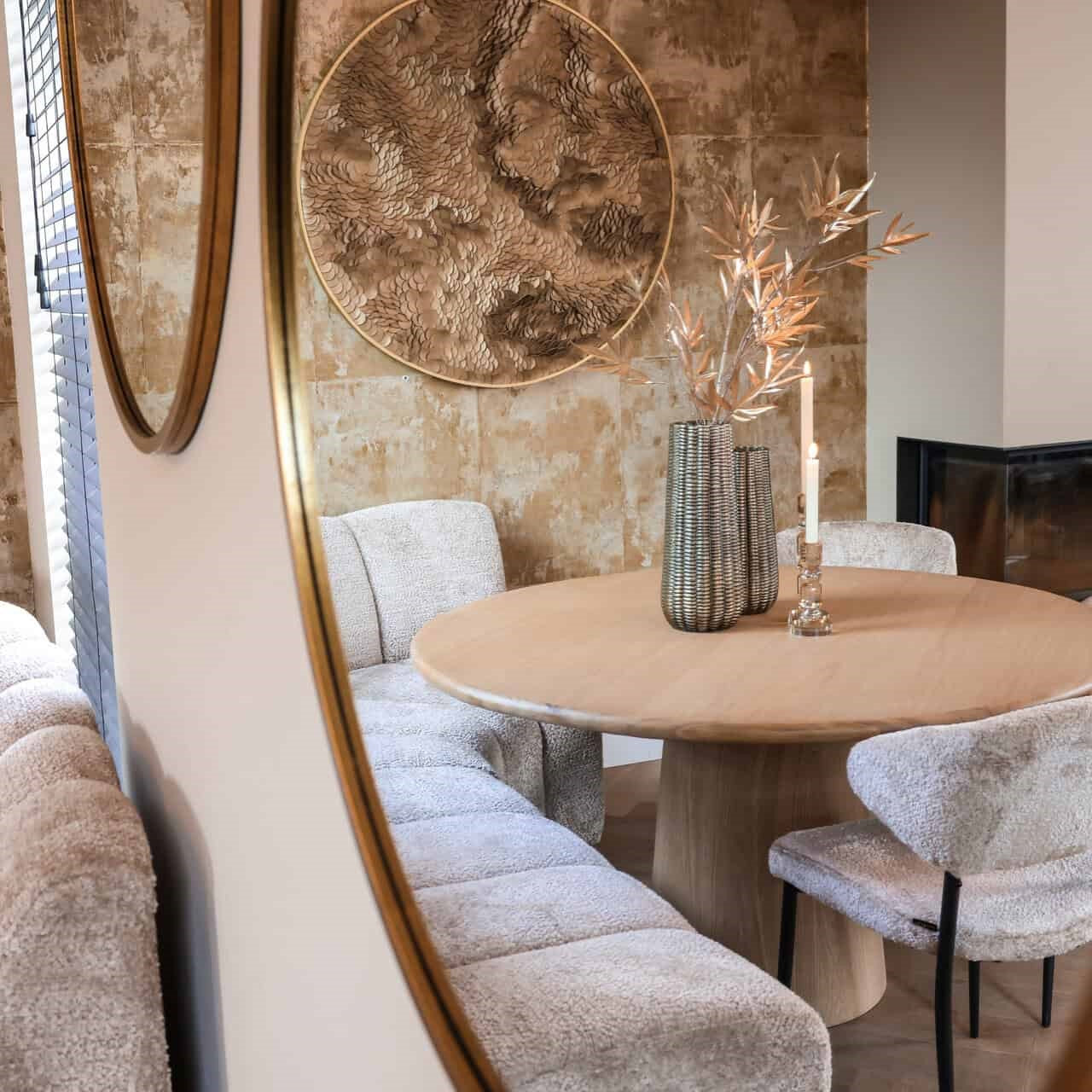 Bloom Gold Textured Round Wall Art by Richmond Interiors