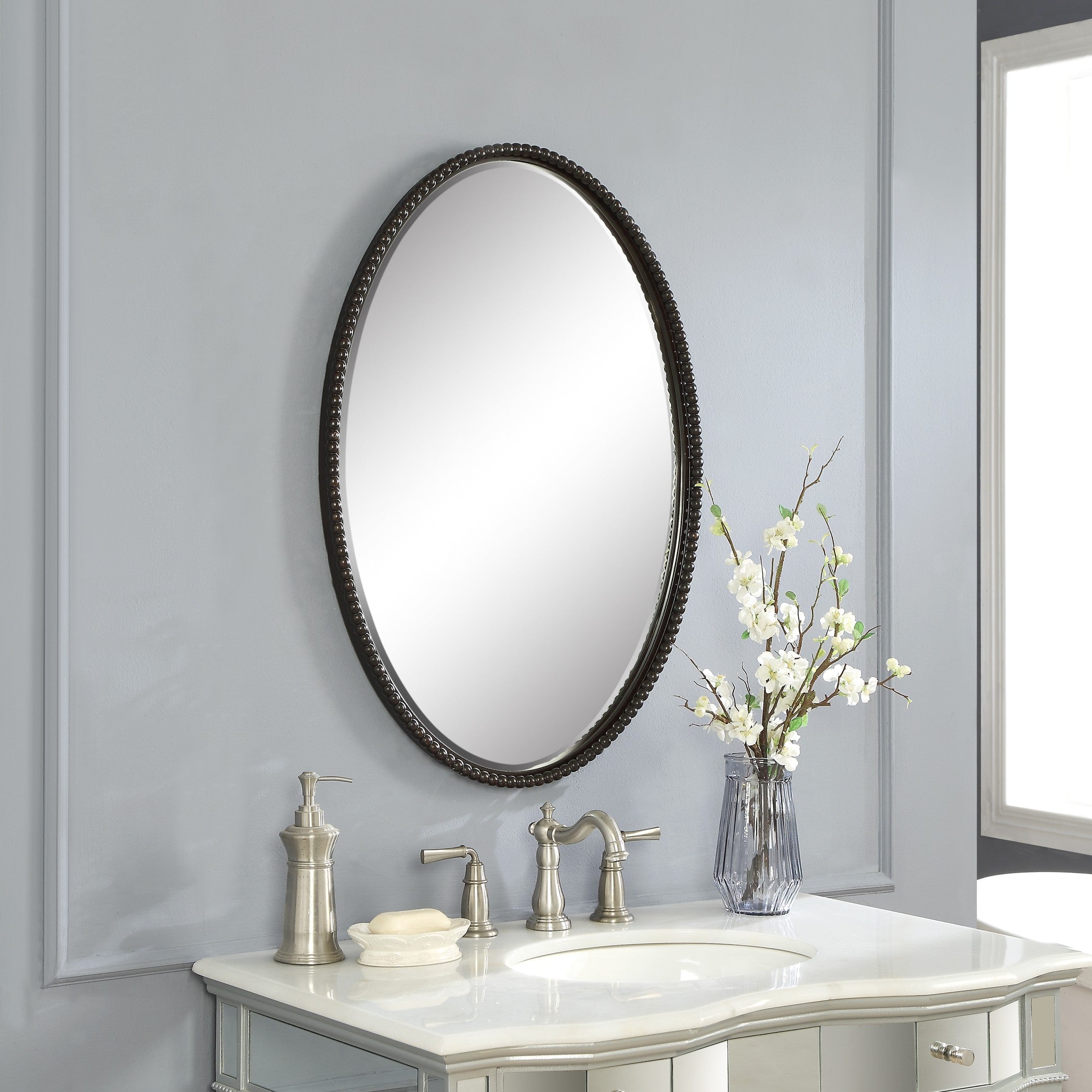Sherise Bronze Oval Mirror by Uttermost