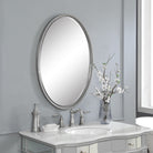 Sherise Oval Mirror in Brushed Nickel by Uttermost