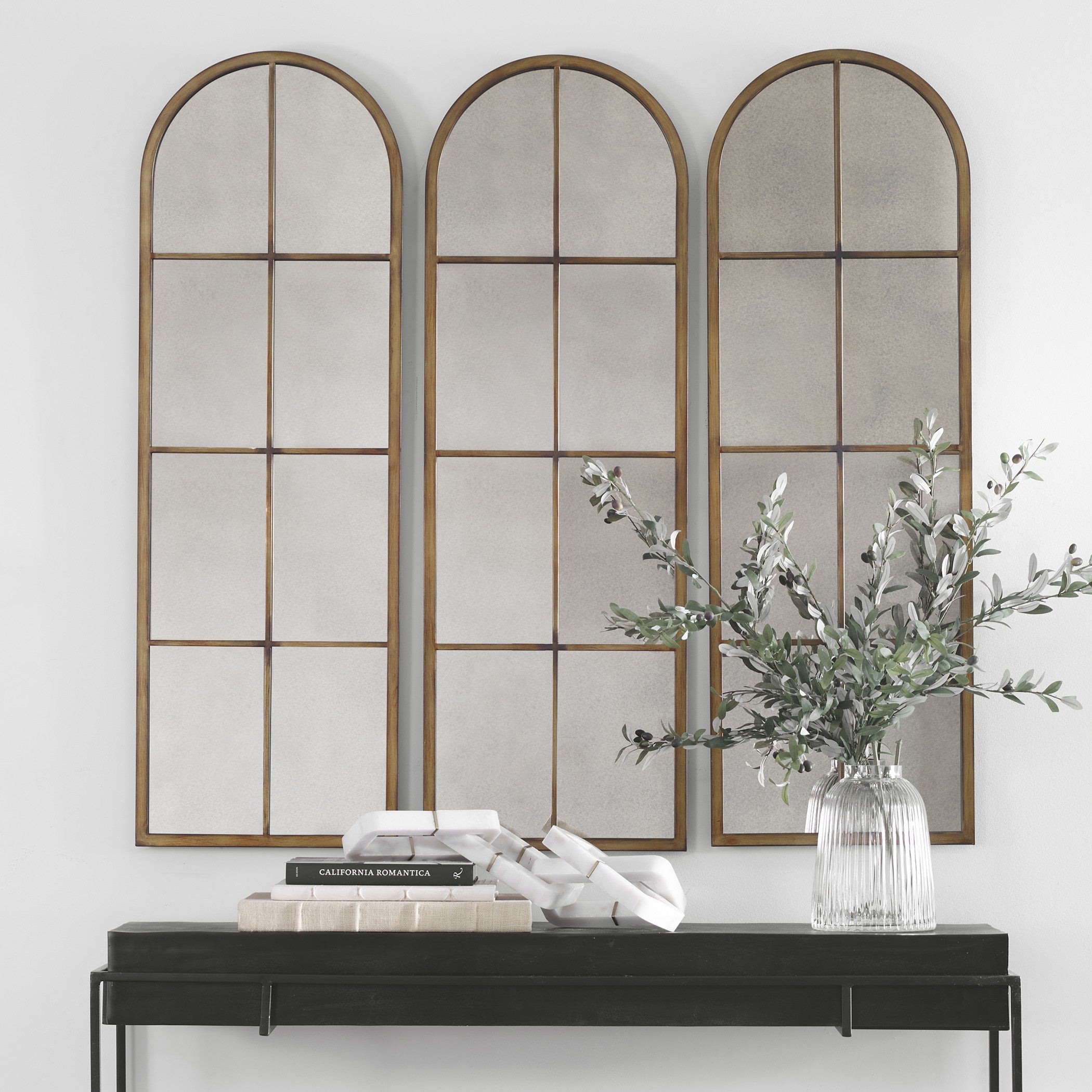 Amiel Arched Brown Mirror by Uttermost