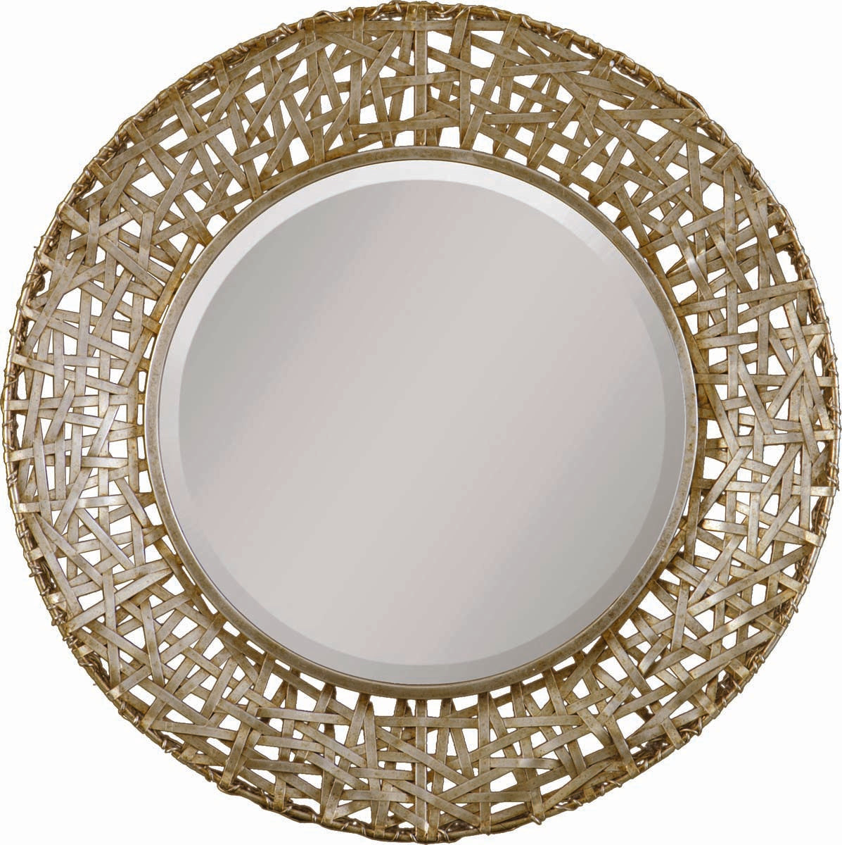 Alita Champagne Woven Metal Mirror by Uttermost