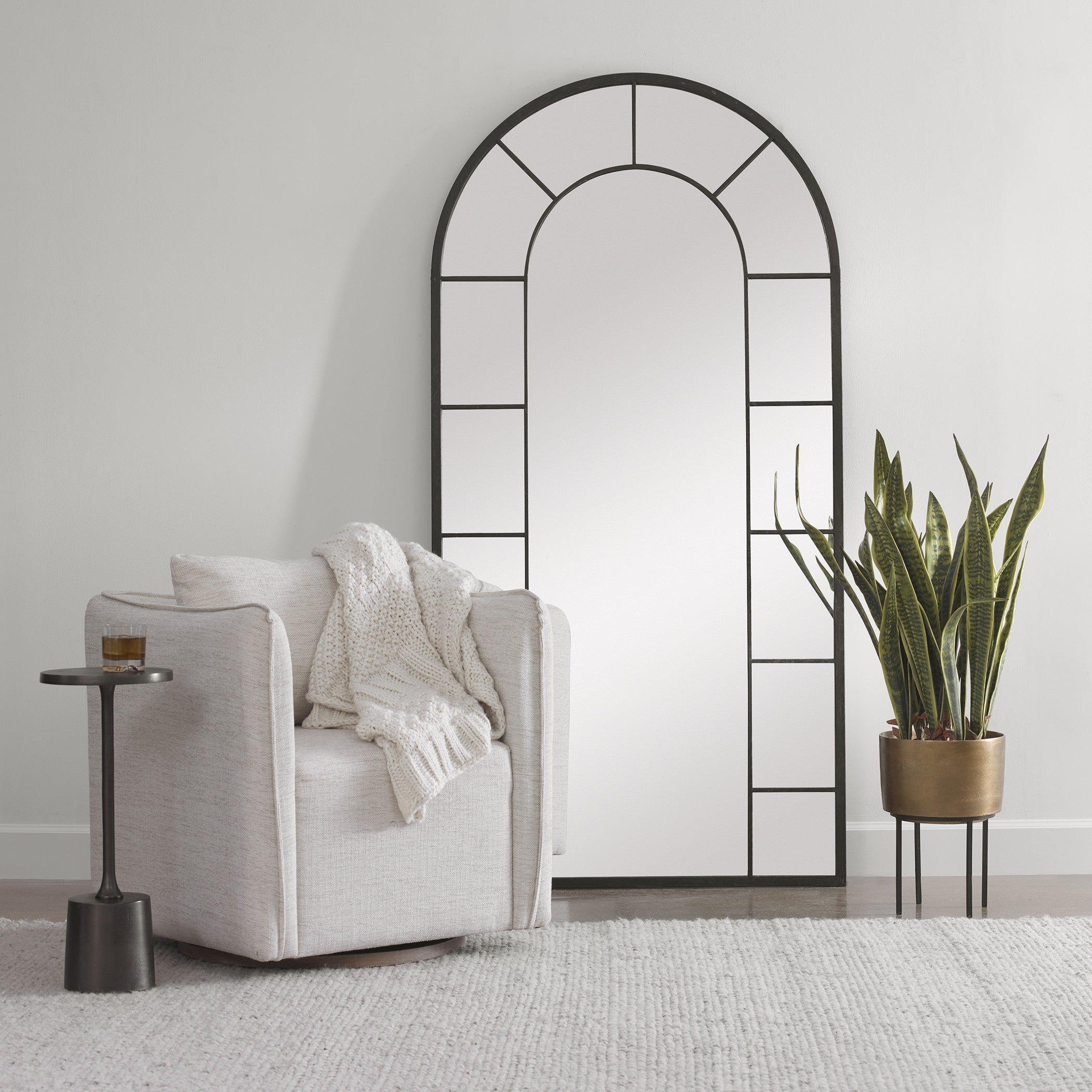 Dillingham Black Arch Mirror by Uttermost