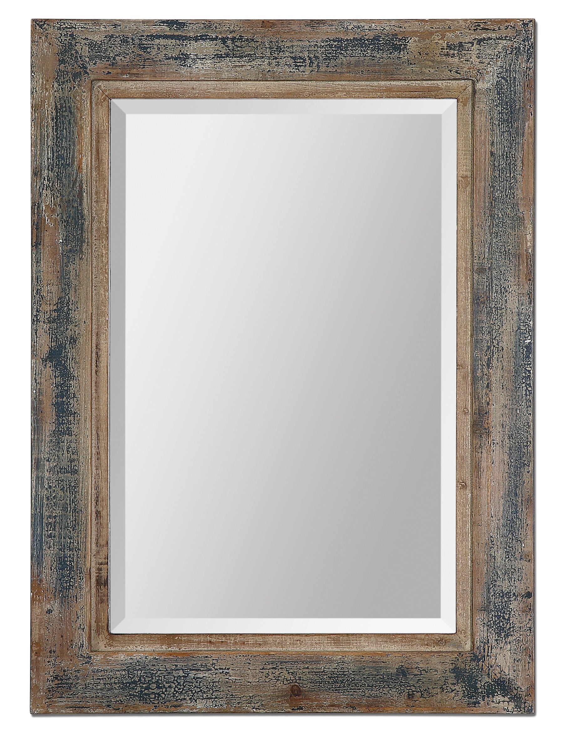 Bozeman Distressed Blue Mirror by Uttermost