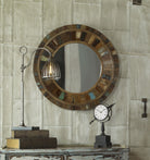 Jeremiah Round Wood Mirror by Uttermost