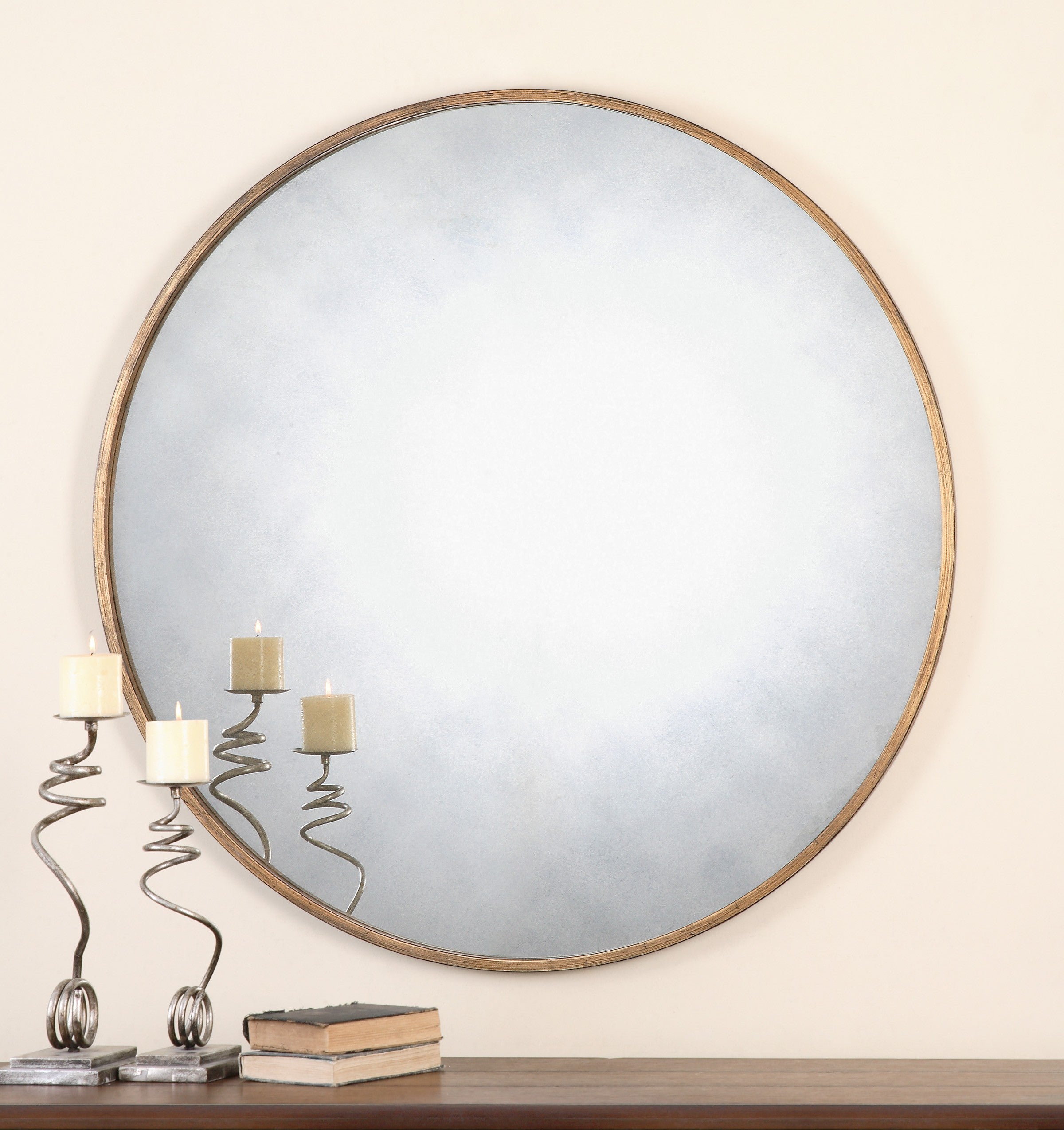 Junius Round Gold Mirror by Uttermost