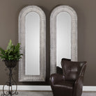 Argenton Aged Gray Arch Mirror by Uttermost