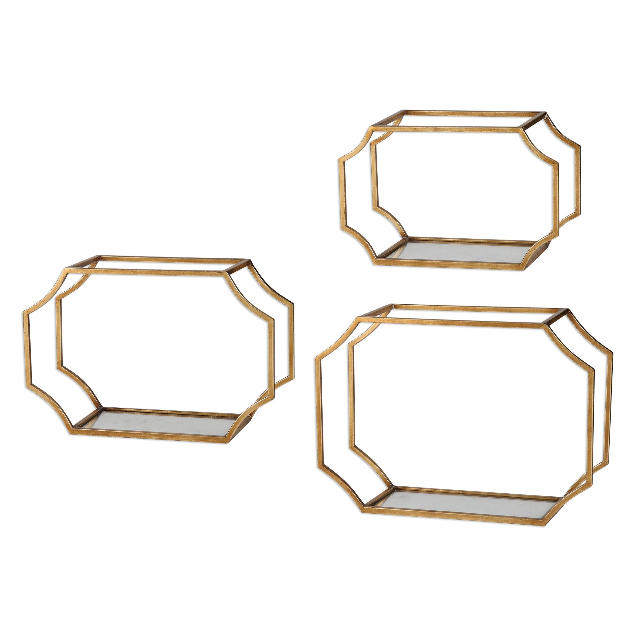 Lindee Gold Wall Shelves Set of 3 by Uttermost