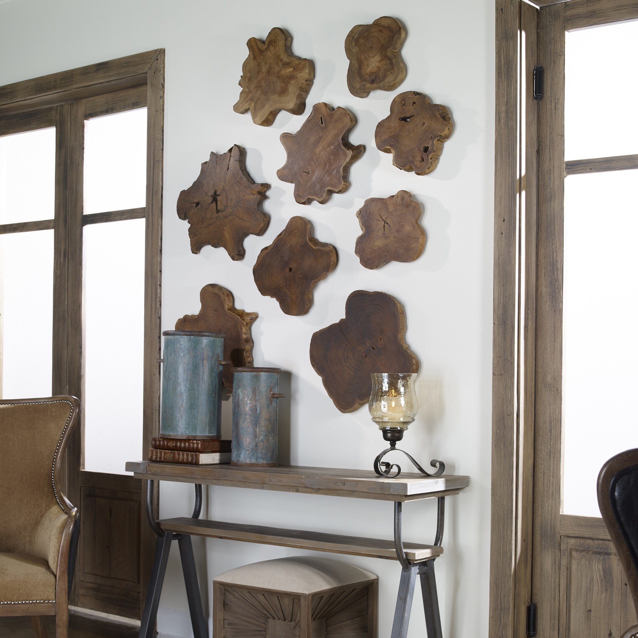 Kalani Indoor-Outdoor Teak Wall Art - Set of 3 by Uttermost