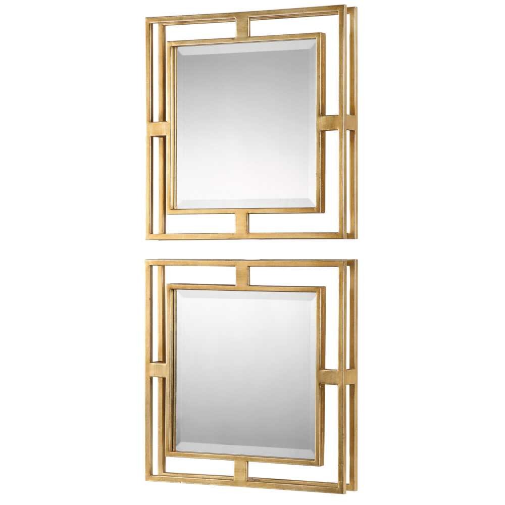 Allick Square Mirrors in Gold - Set of 2 by Uttermost