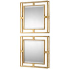 Allick Square Mirrors in Gold - Set of 2 by Uttermost