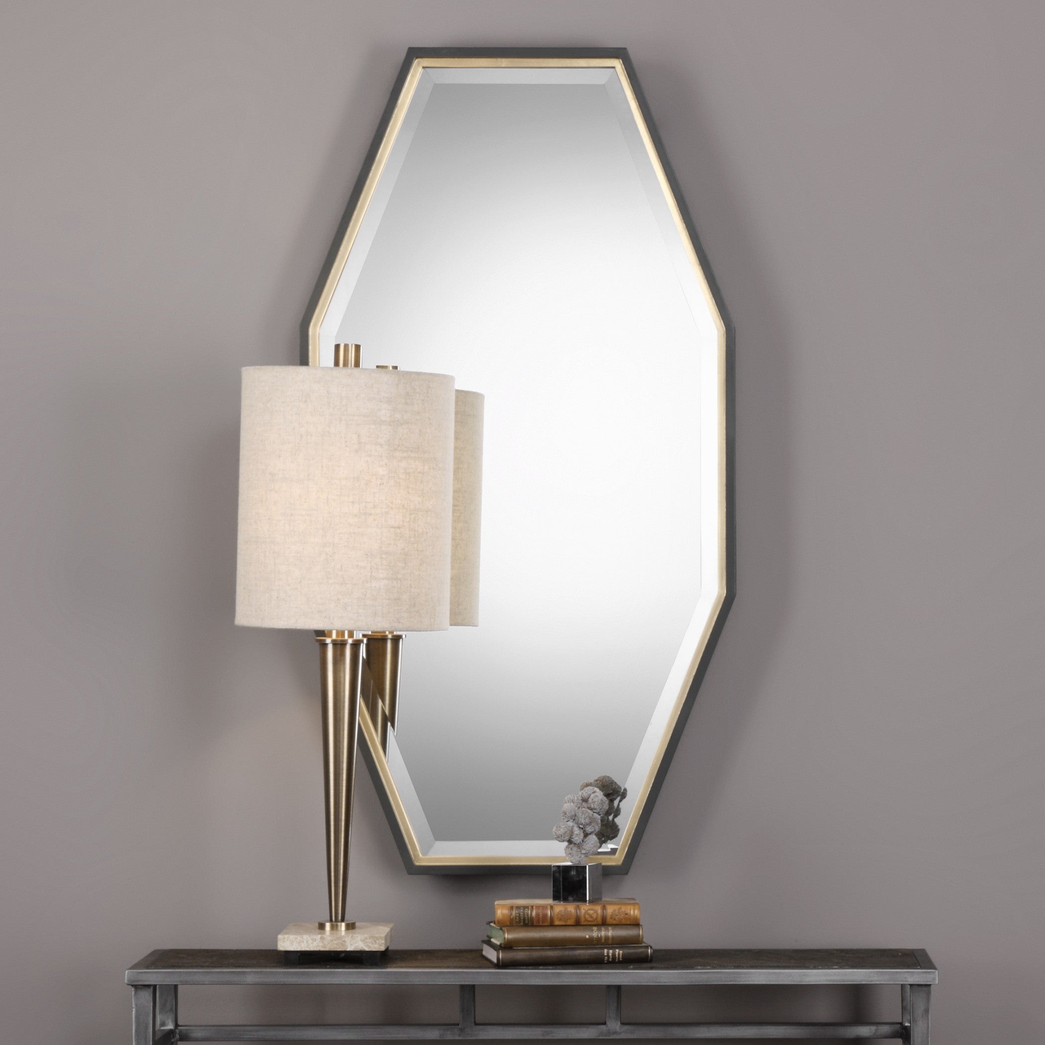 Savion Gold Octagon Mirror by Uttermost