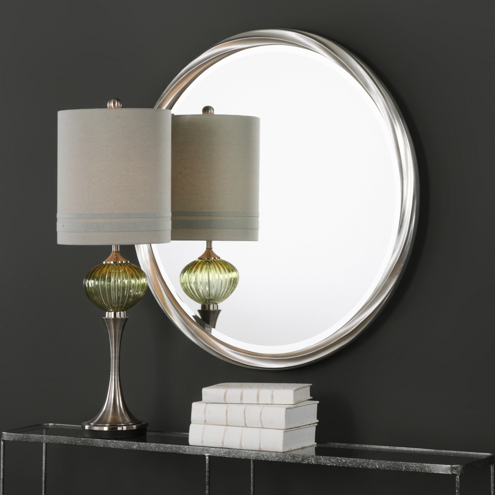 Orion Silver Round Mirror by Uttermost