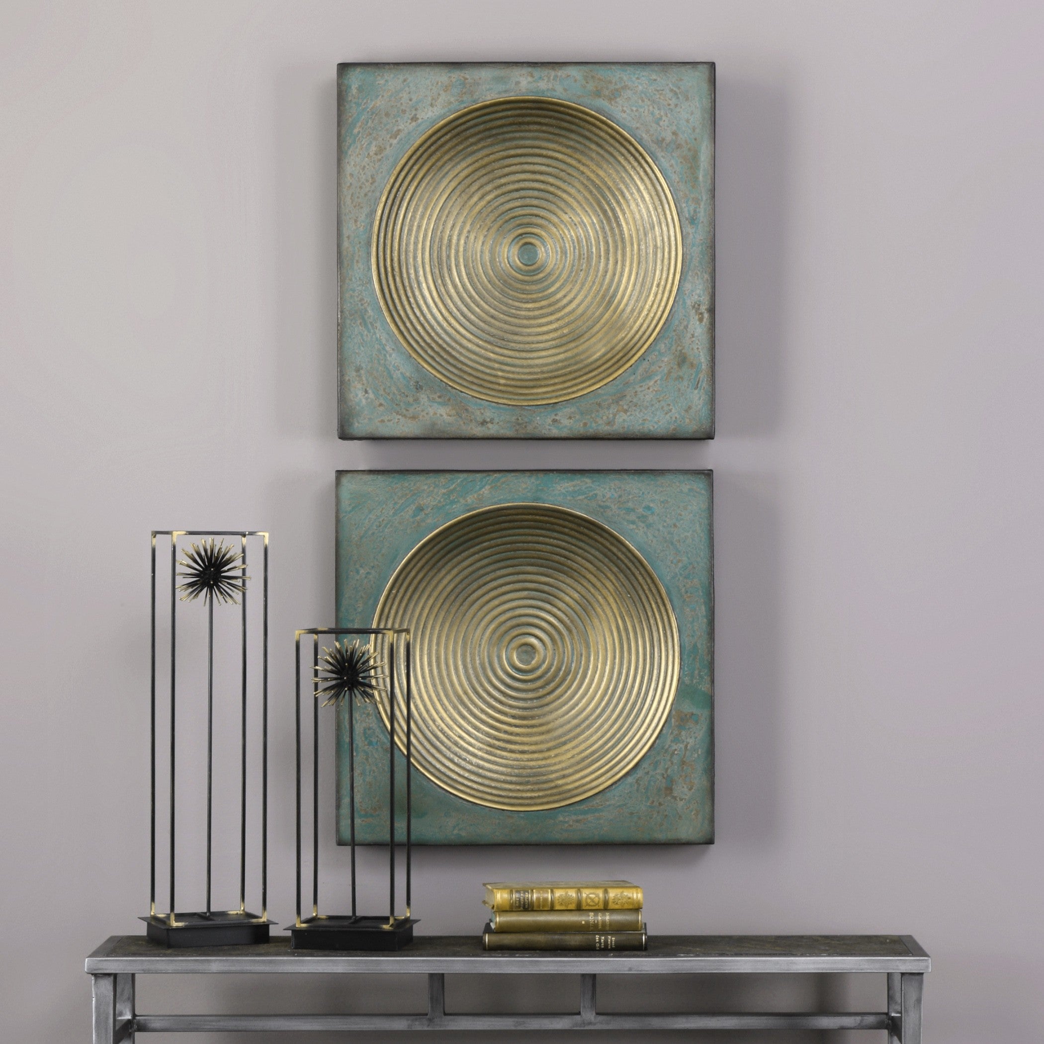Sybil Antique Gold Squares - Set of 2 by Uttermost