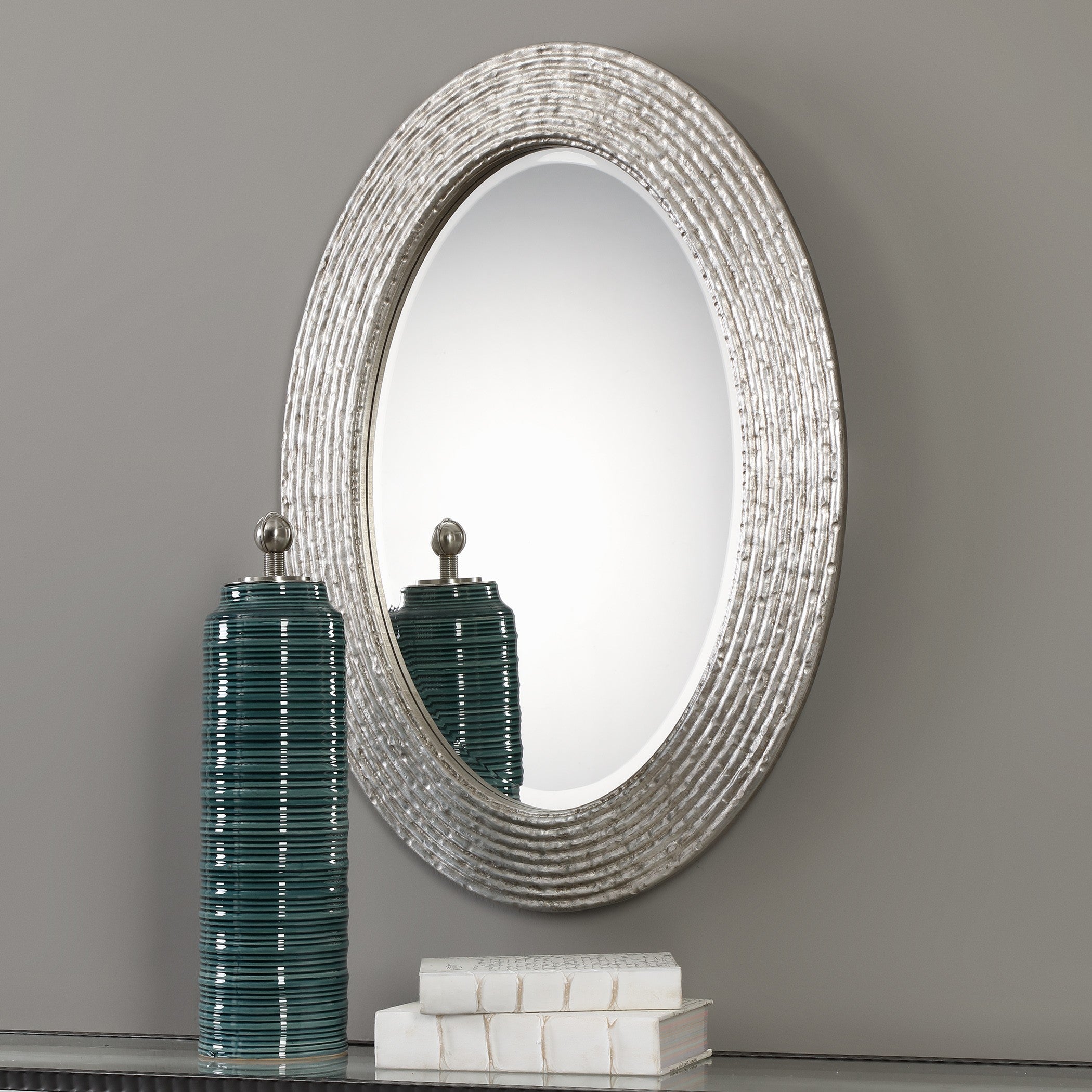 Conder Oval Silver Mirror by Uttermost