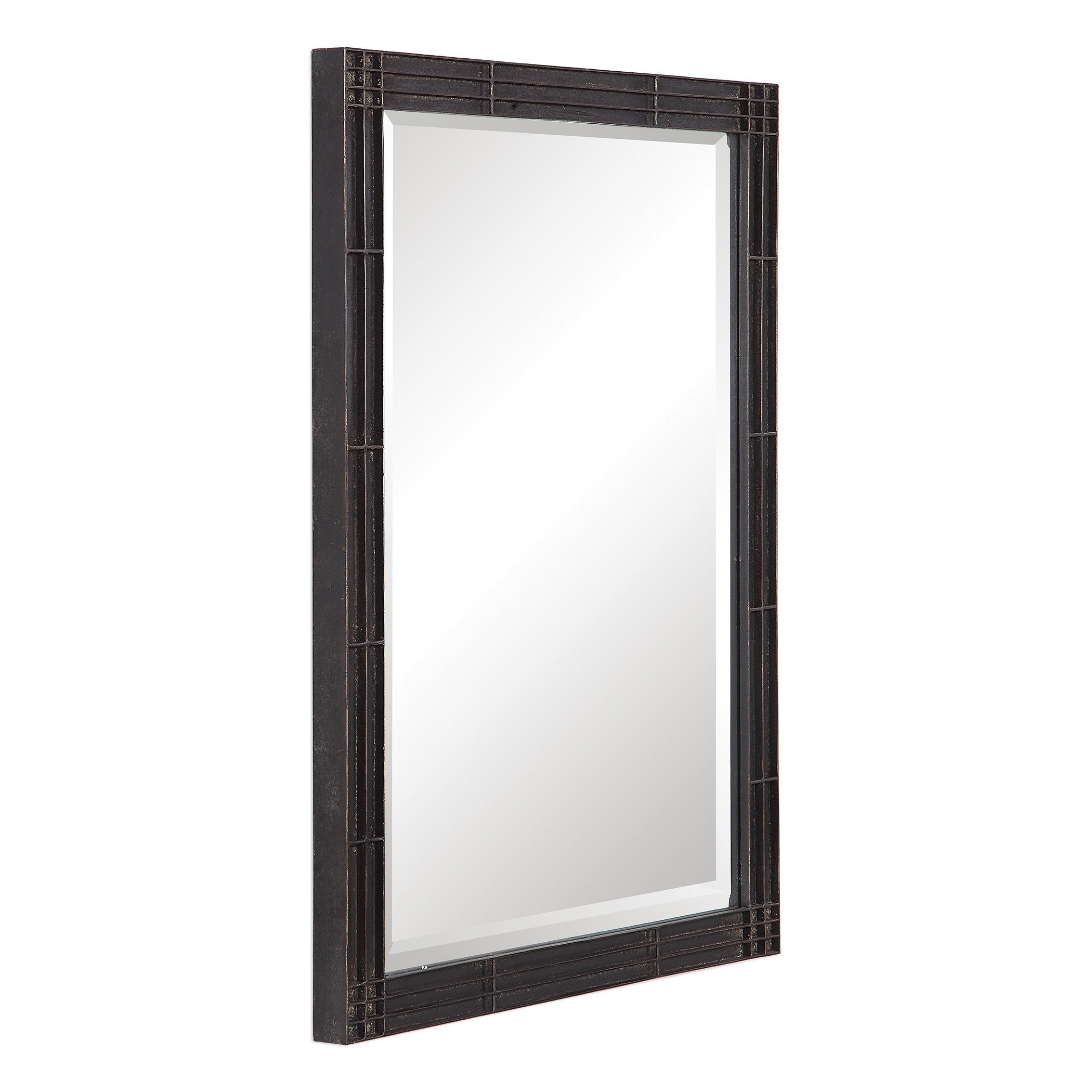 Gower Aged Black Vanity Mirror by Uttermost