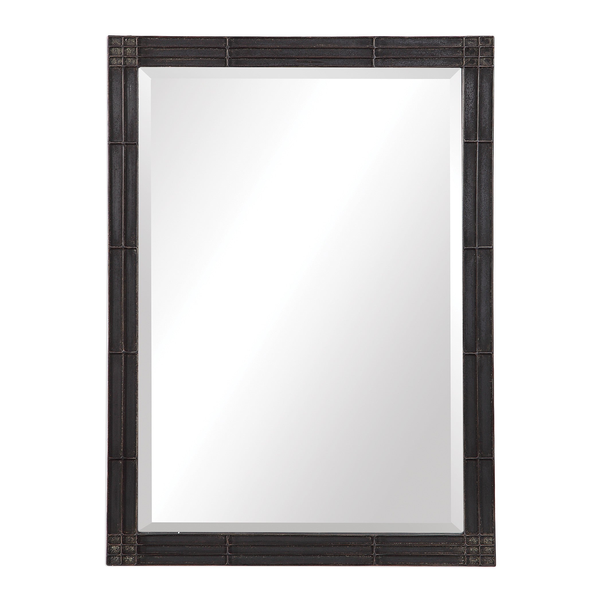 Gower Aged Black Vanity Mirror by Uttermost