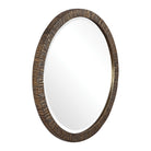 Wayde Gold Bark Round Mirror by Uttermost
