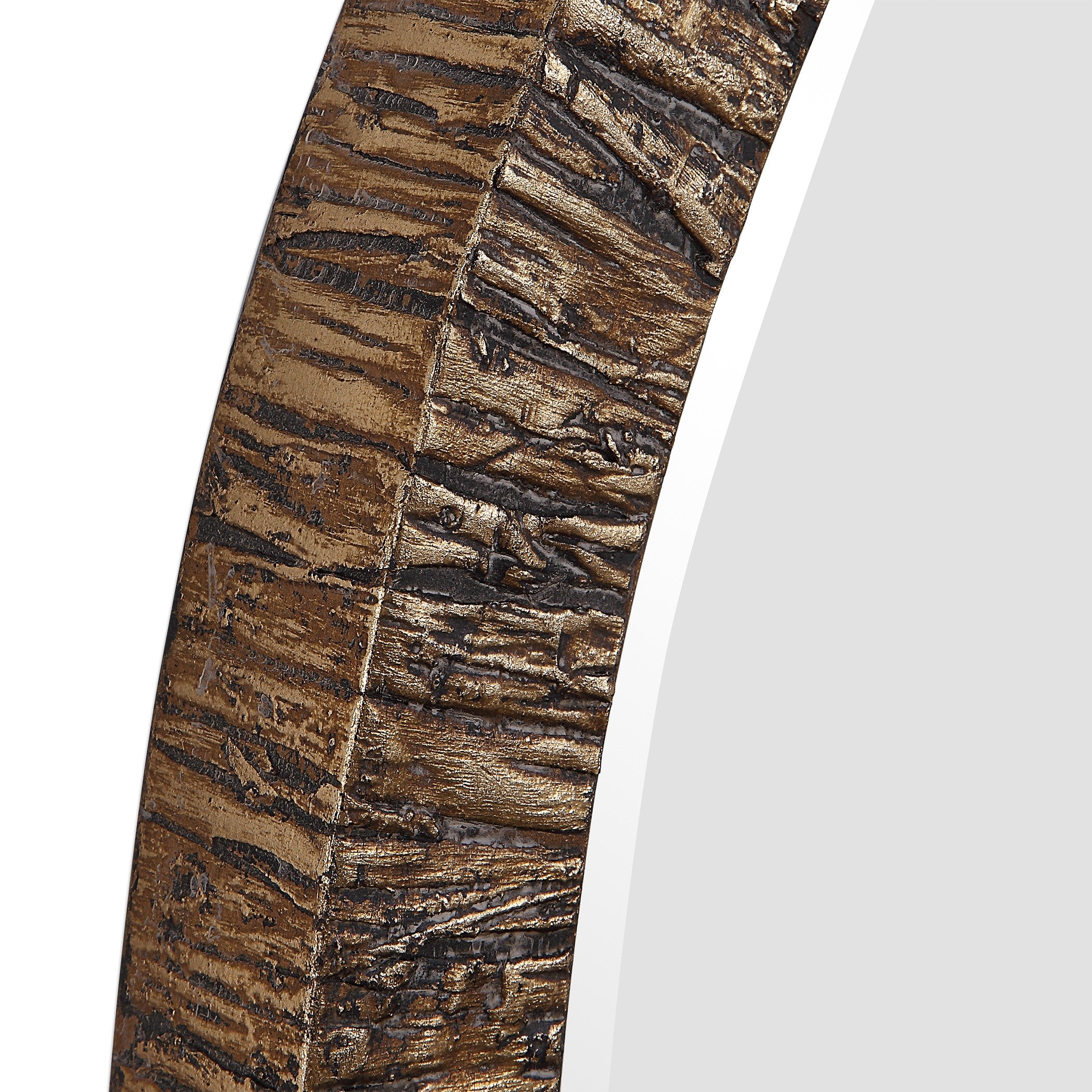 Wayde Gold Bark Round Mirror by Uttermost