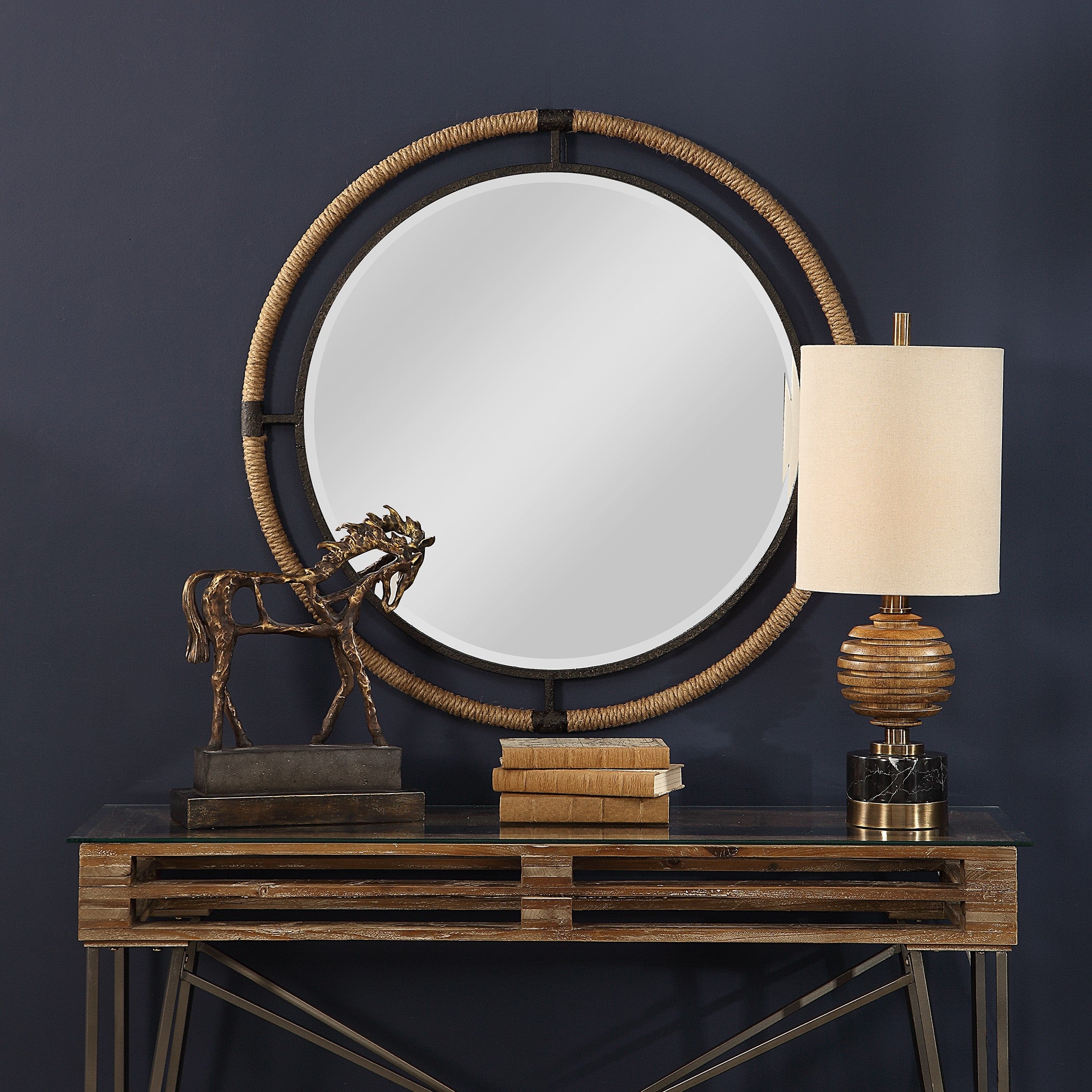 Melville Coastal Round Mirror by Uttermost