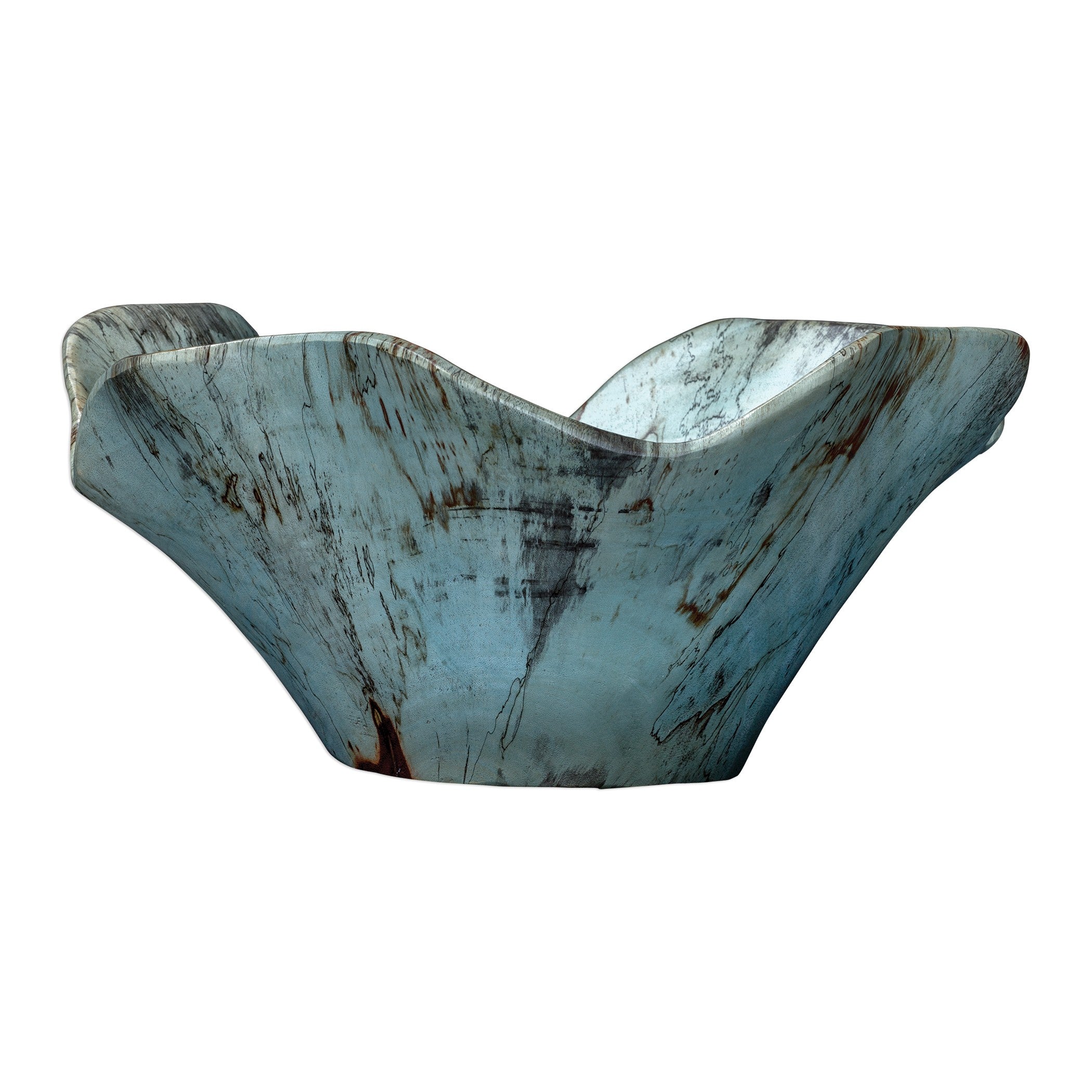 Teo Wall-Mounted Wooden Bowls in Blue - Set of 3 by Uttermost