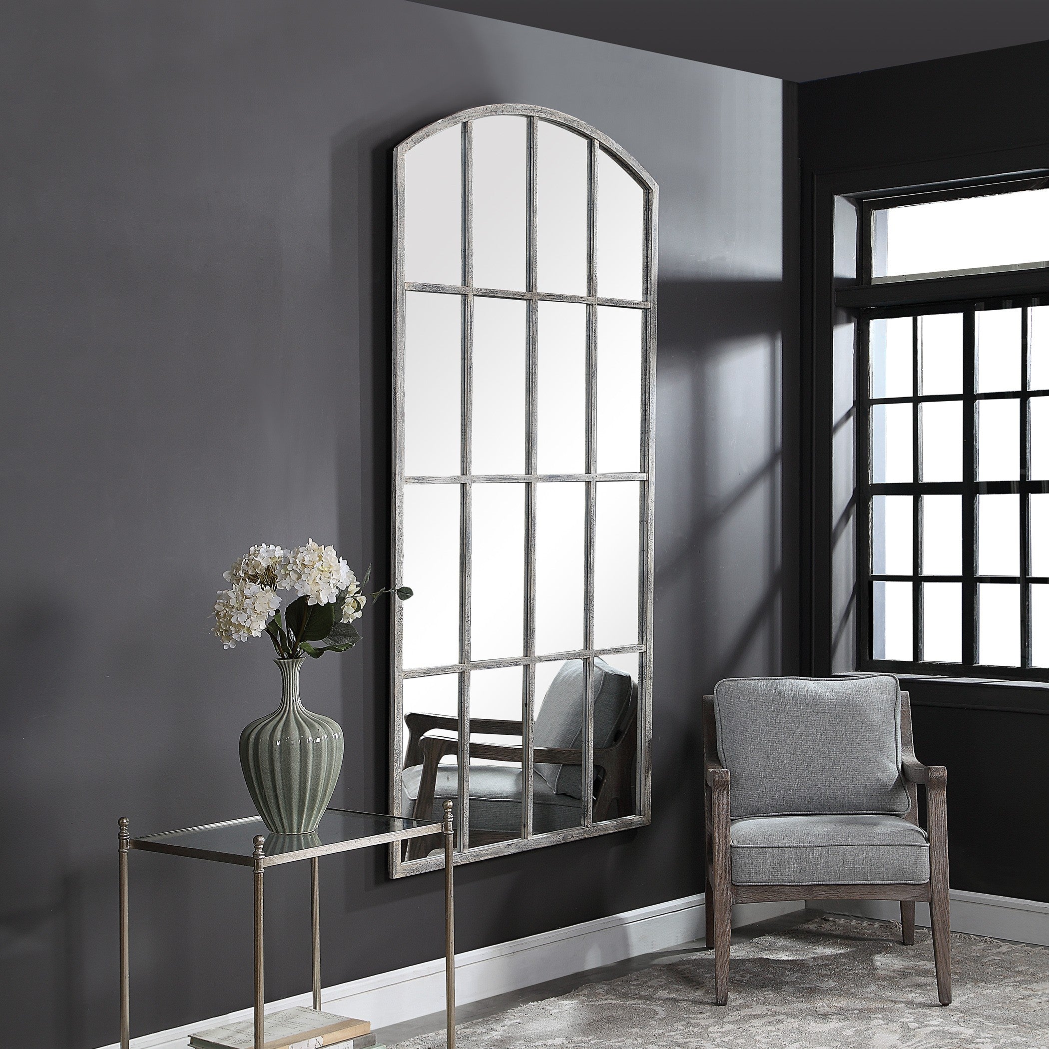 Amiel Ivory Arched Mirror by Uttermost