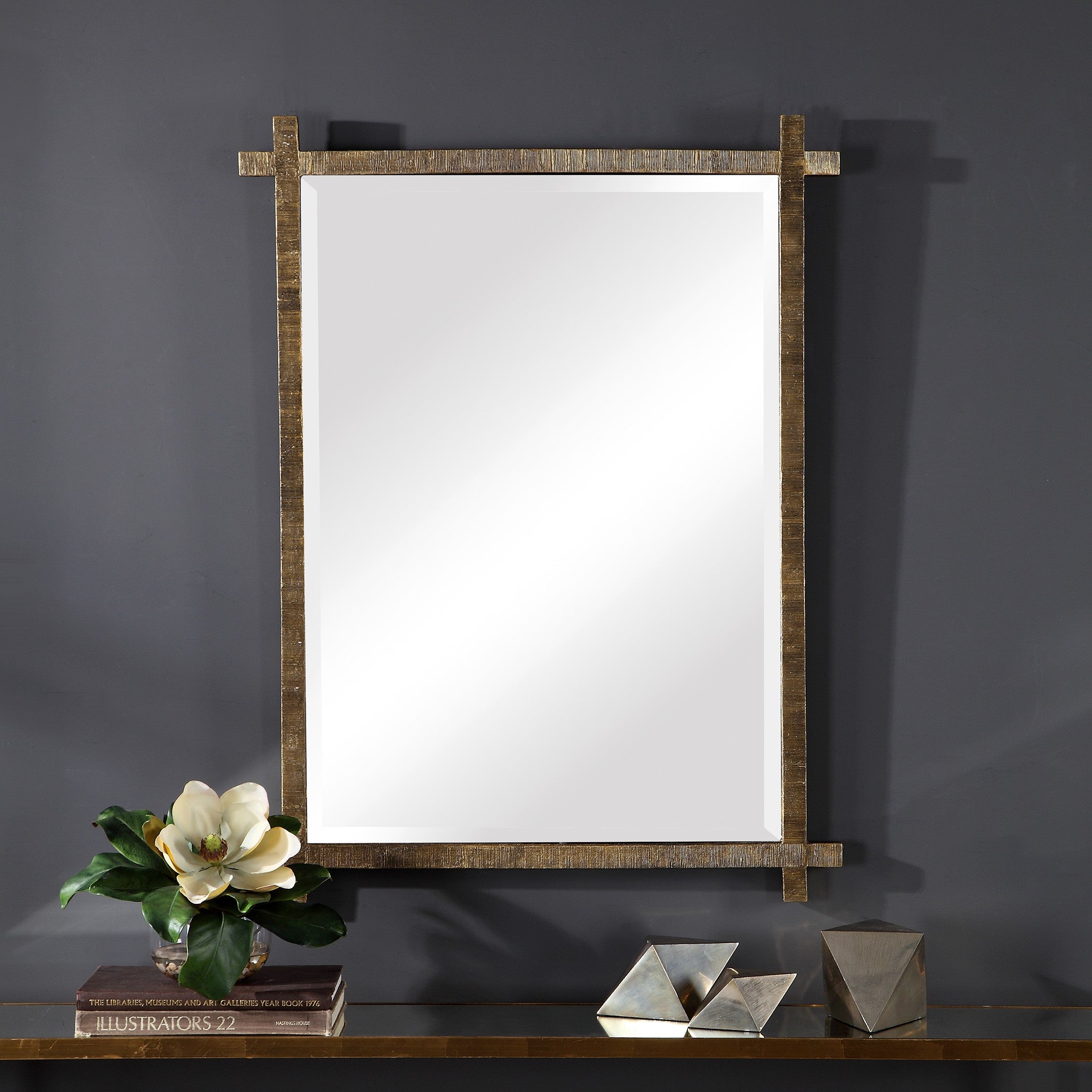 Abanu Rectangular Vanity Mirror in Gold by Uttermost