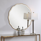 Aneta Gold Round Mirror by Uttermost
