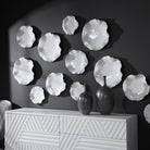 Abella Ceramic Wall-Mounted Bowls in White - Set of 3 by Uttermost