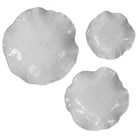 Abella Ceramic Wall-Mounted Bowls in White - Set of 3 by Uttermost