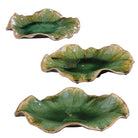 Abella Ceramic Wall-Mounted Bowls in Green - Set of 3 by Uttermost