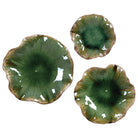 Abella Ceramic Wall-Mounted Bowls in Green - Set of 3 by Uttermost