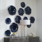 Abella Ceramic Wall-Mounted Bowls in Blue - Set of 3 by Uttermost